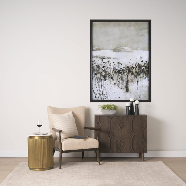 Vesper White Marble | Gold Metal Accent Table