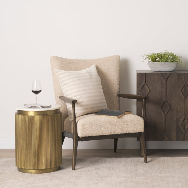 Vesper White Marble | Gold Metal Accent Table