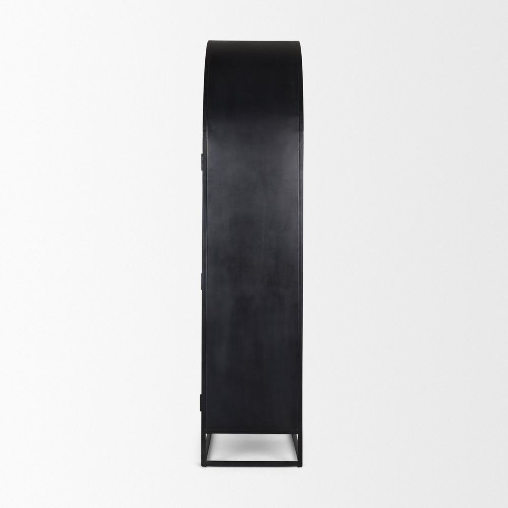 Garrick Dark Brown Wood | Black Metal | 80"H Display Cabinet