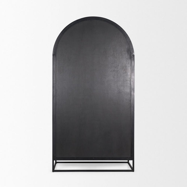 Garrick Dark Brown Wood | Black Metal | 80"H Display Cabinet