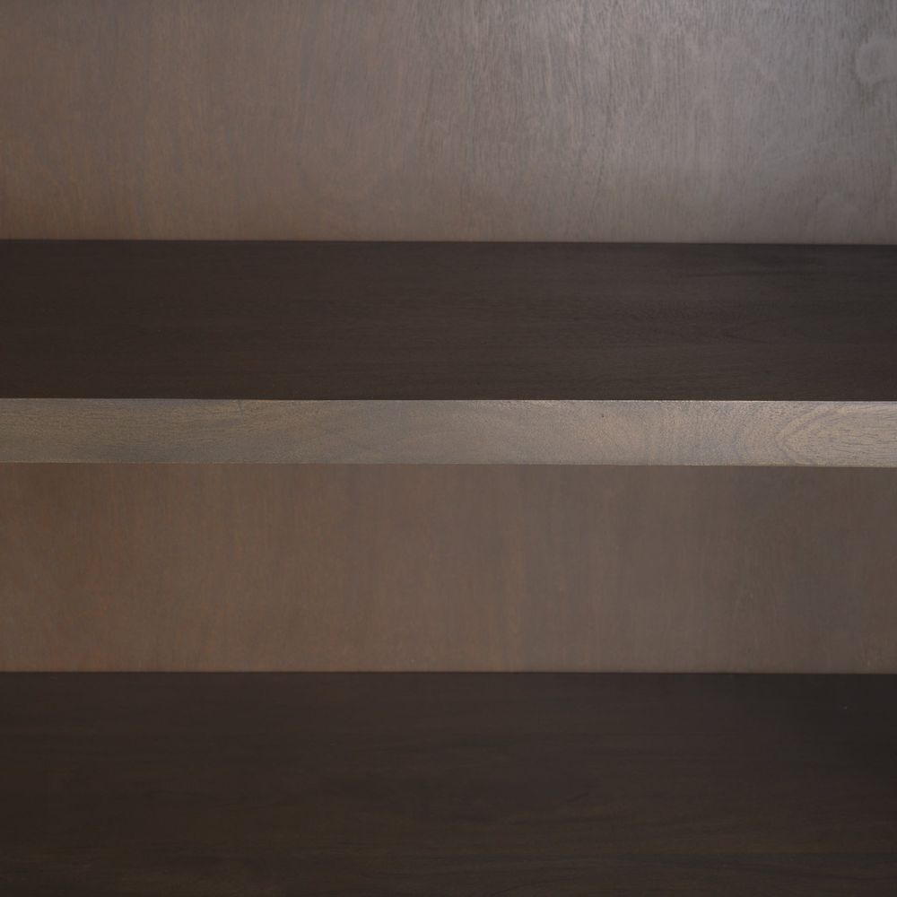 Garrick Dark Brown Wood | Black Metal | 80"H Display Cabinet