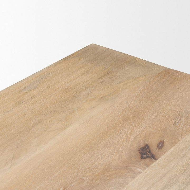 Lyra Mango Wood | Travertine | 84" Dining Table