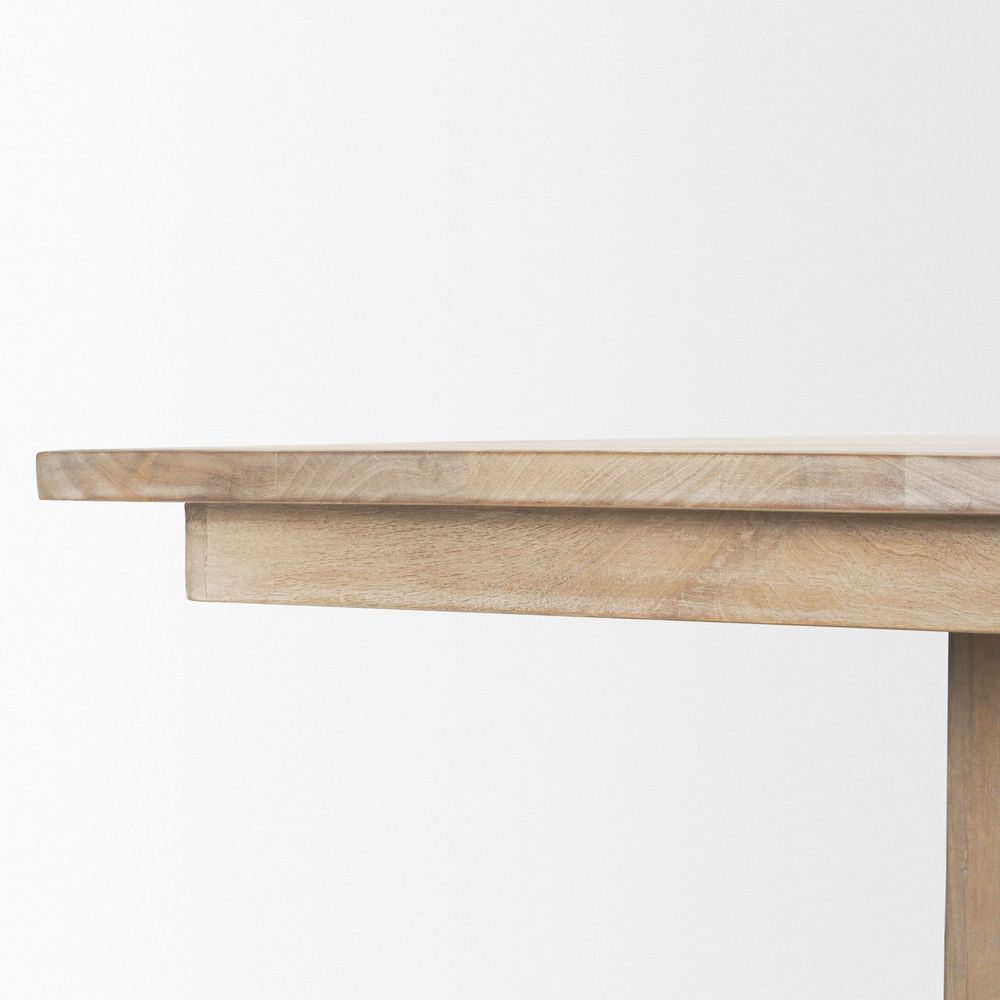 Lyra Mango Wood | Travertine | 84" Dining Table
