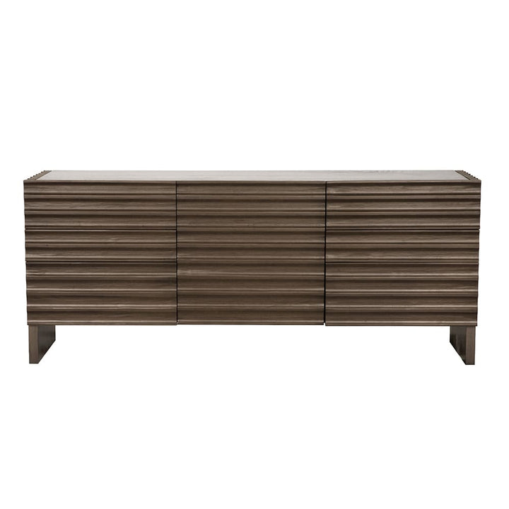 Noir Furniture Gauss Sideboard with Marble Top Greige Walnut