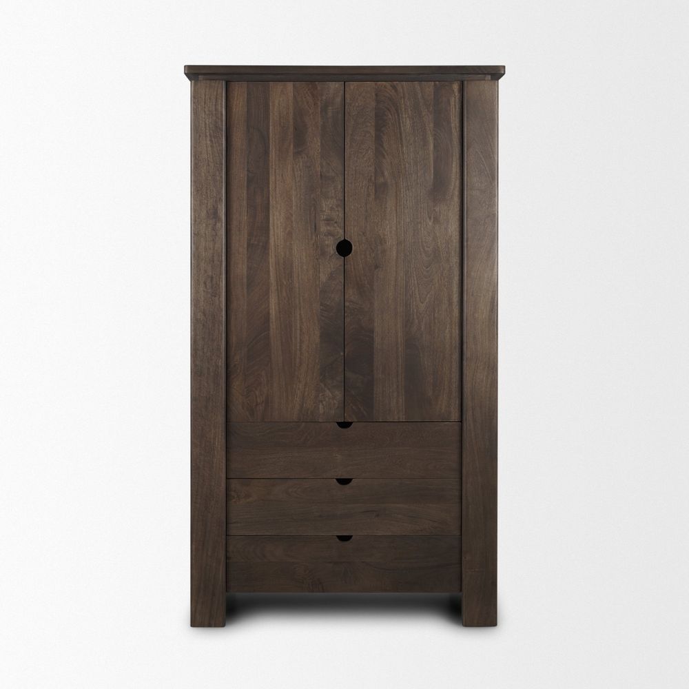 Gallier Dark Brown Wood Display Cabinet