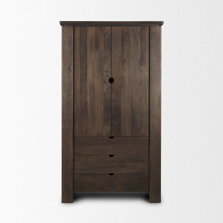 Gallier Dark Brown Wood Display Cabinet