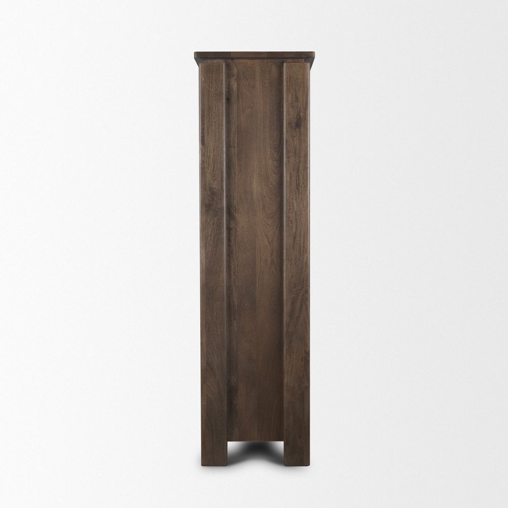 Gallier Dark Brown Wood Display Cabinet