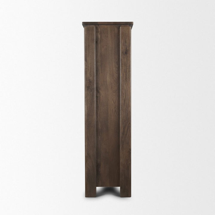 Gallier Dark Brown Wood Display Cabinet
