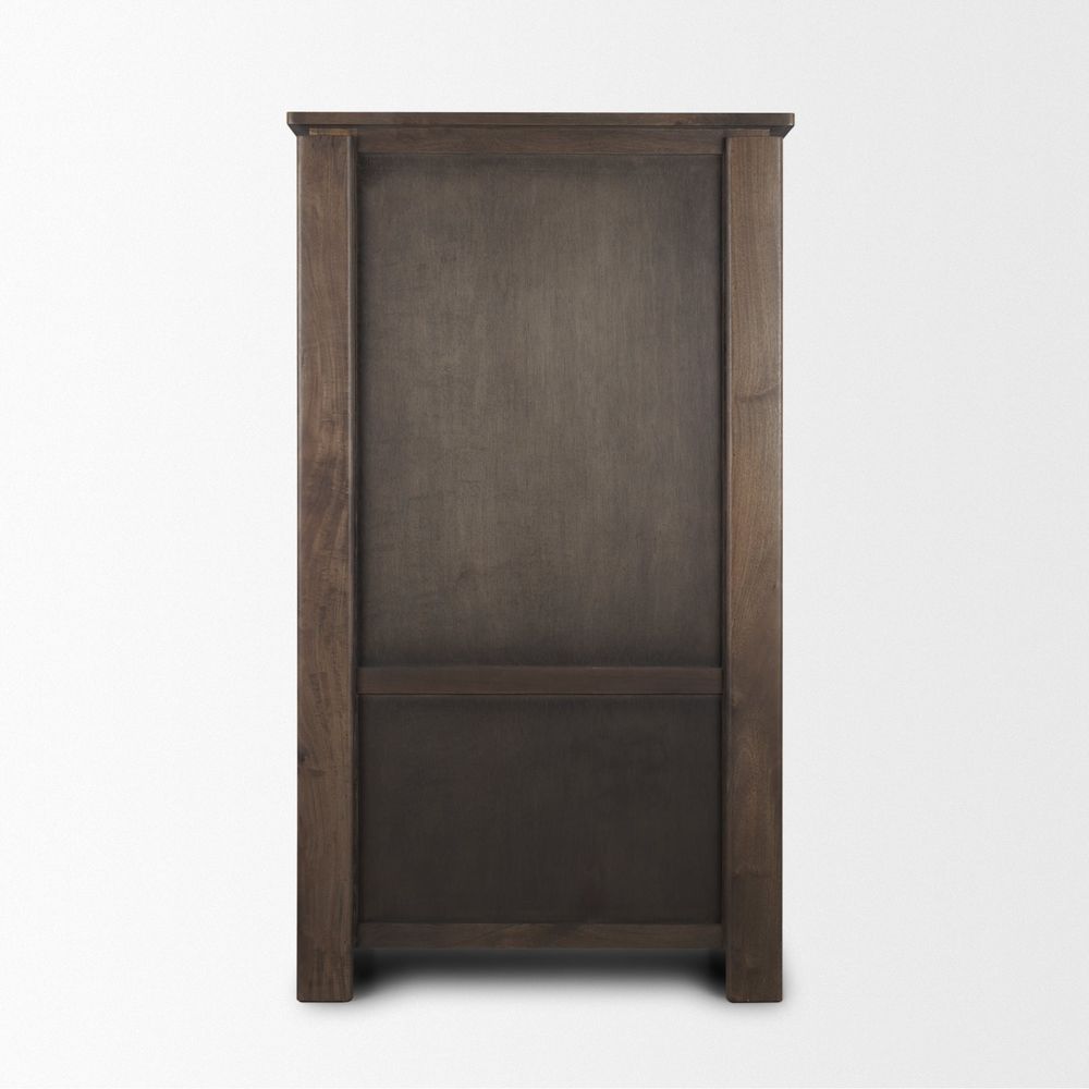Gallier Dark Brown Wood Display Cabinet