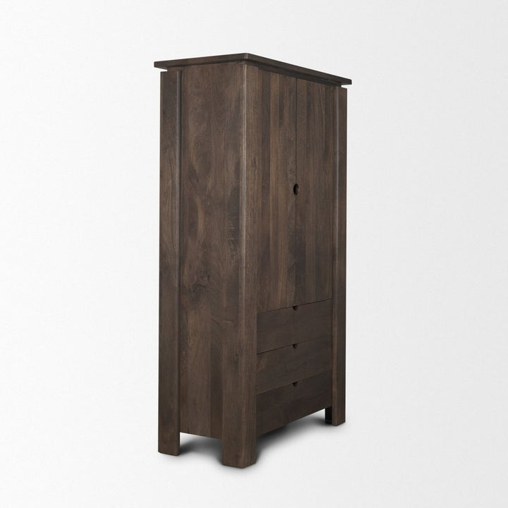 Gallier Dark Brown Wood Display Cabinet