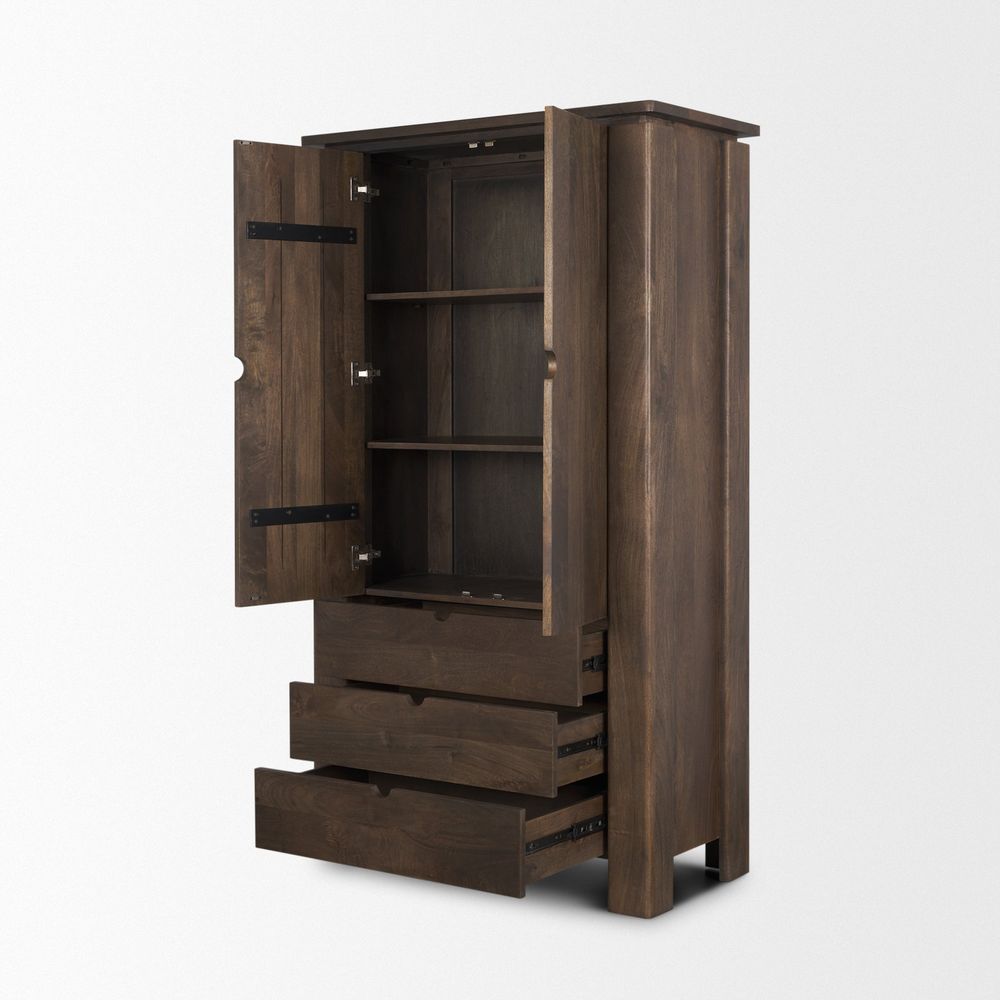 Gallier Dark Brown Wood Display Cabinet