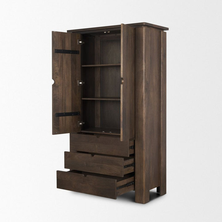 Gallier Dark Brown Wood Display Cabinet