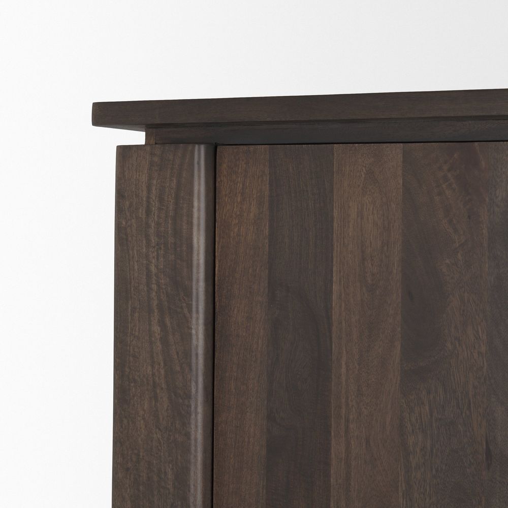 Gallier Dark Brown Wood Display Cabinet