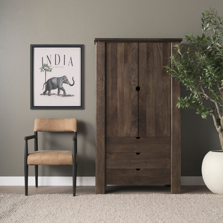 Gallier Dark Brown Wood Display Cabinet