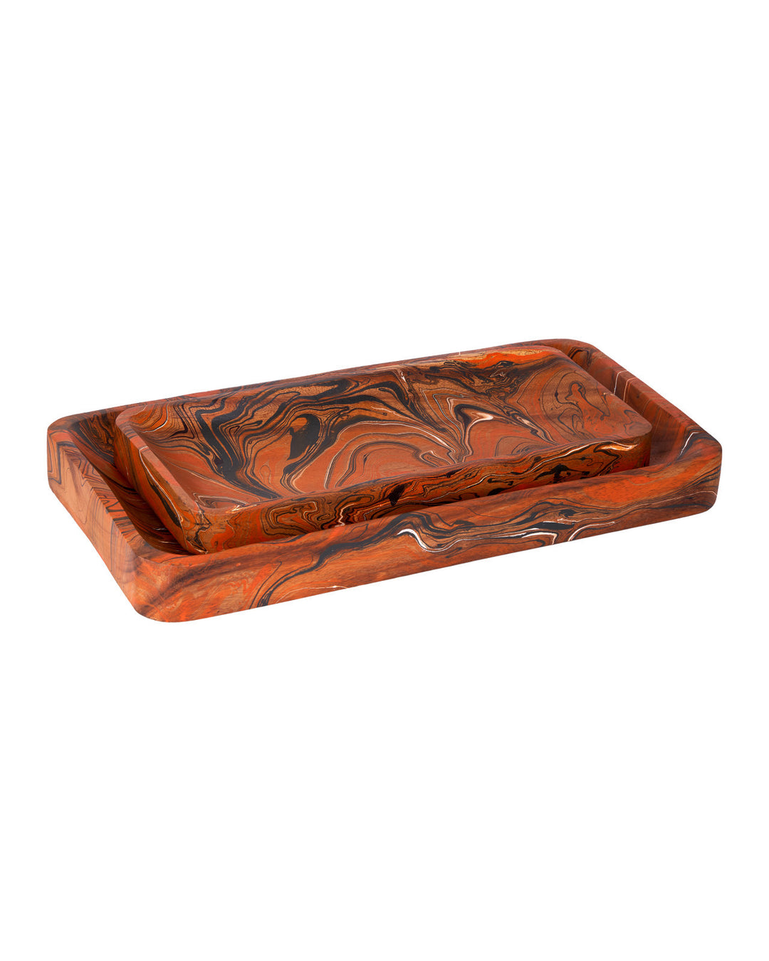 Divine Orange Tray Set of 2