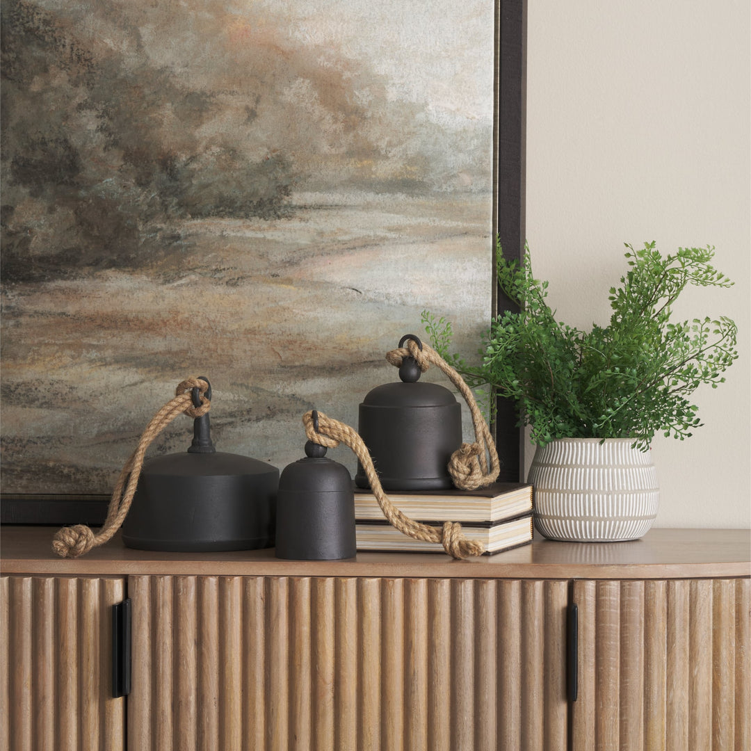 Stravinsky Matte Black Metal | Medium Decorative Object