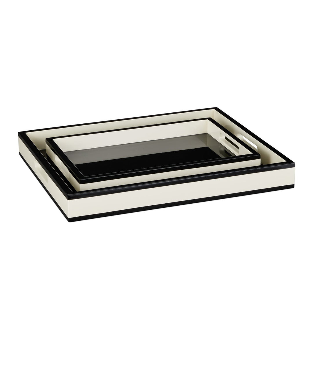 Serveware: Trays Ivory Lacquer Tray Set of 2
