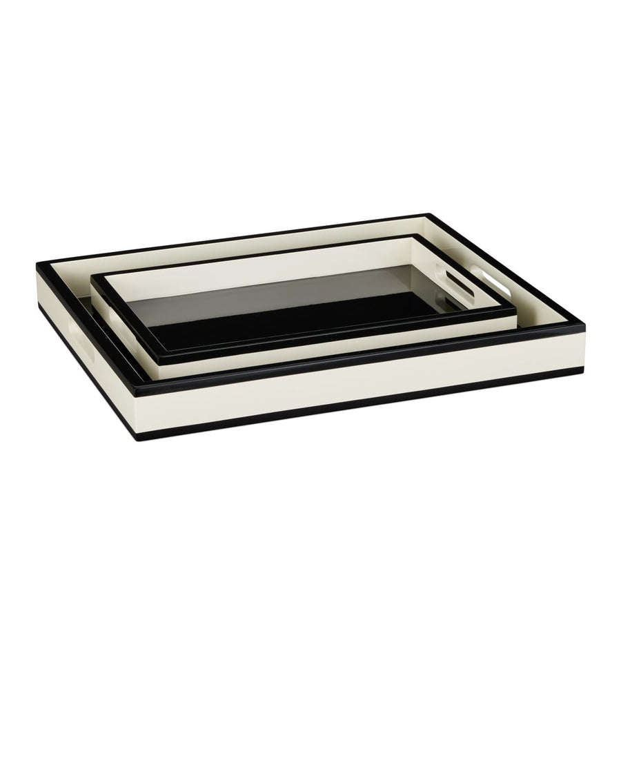 Serveware: Trays Ivory Lacquer Tray Set of 2