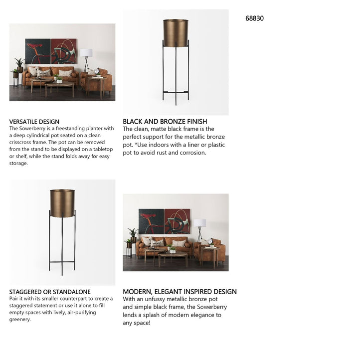 Bruno Bronze Metal | 33H Plant Stand