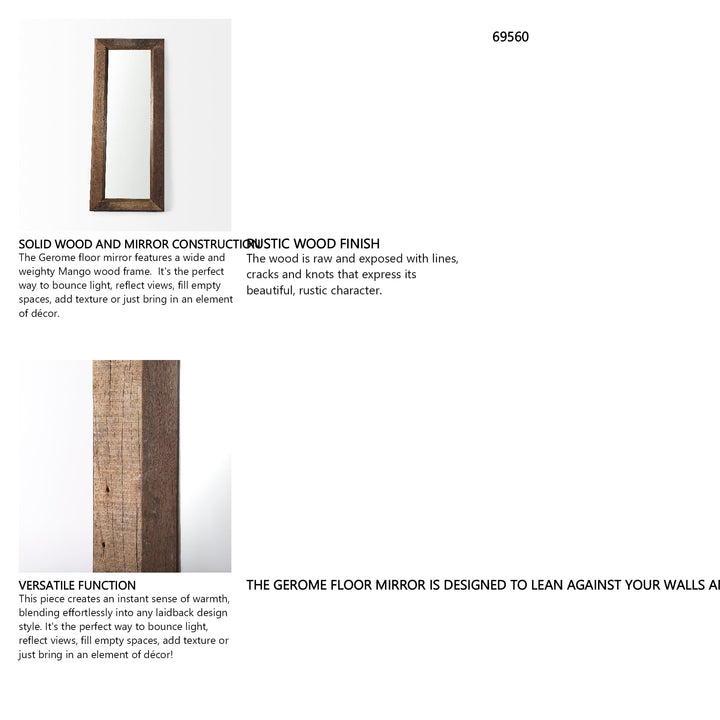 Celine Brown Wood |  31.0L x 5.0W x 86.0H Floor Mirrors