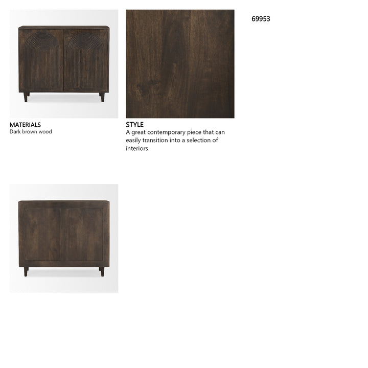 Gerrick Dark Brown Wood | 2 Door Accent Cabinet