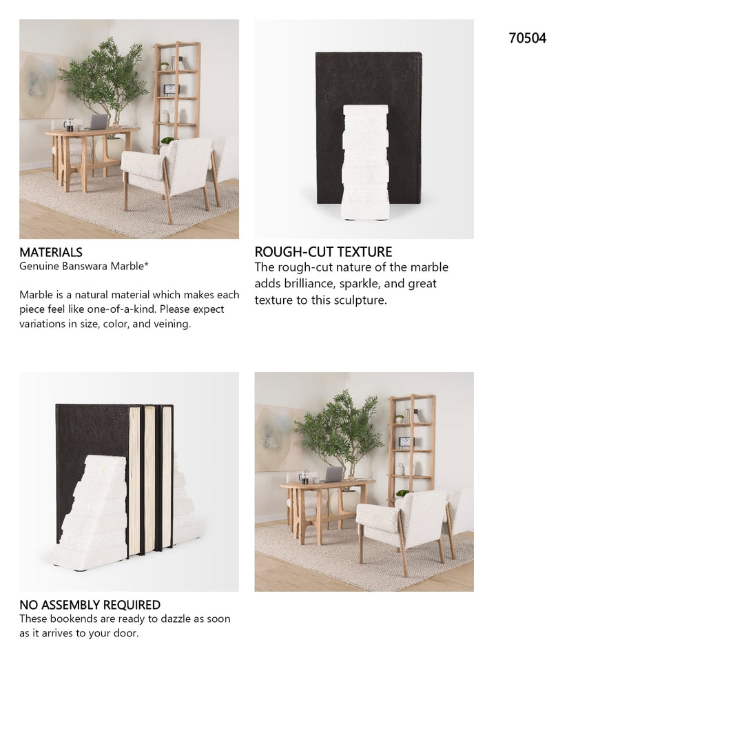 Vallina White Marble Book End