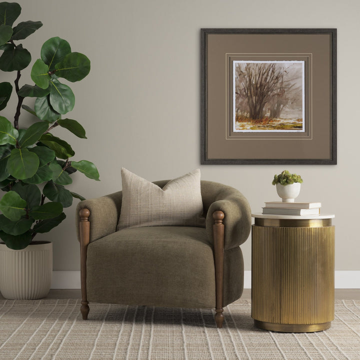 Vesper White Marble | Gold Metal Accent Table