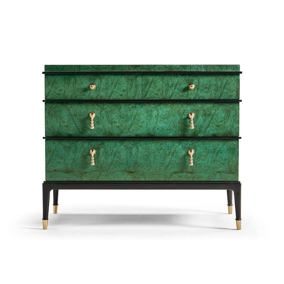 Jacques Bachelors Chest-Jonathan Charles-JCHARLES-007-1-930-DBB-Bookcases & CabinetsDyed Green Burl-3-France and Son