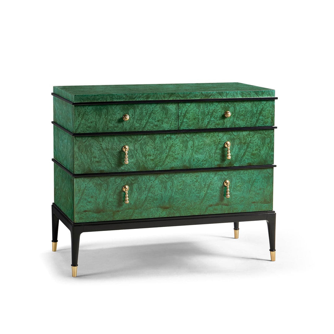 Jacques Bachelors Chest-Jonathan Charles-JCHARLES-007-1-930-DBB-Bookcases & CabinetsDyed Green Burl-1-France and Son