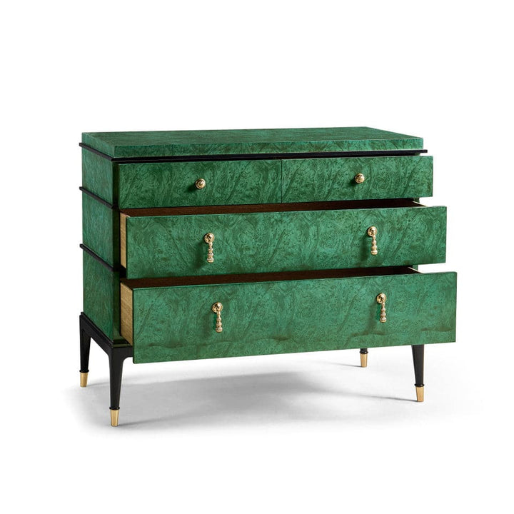 Jacques Bachelors Chest-Jonathan Charles-JCHARLES-007-1-930-DBB-Bookcases & CabinetsDyed Green Burl-2-France and Son