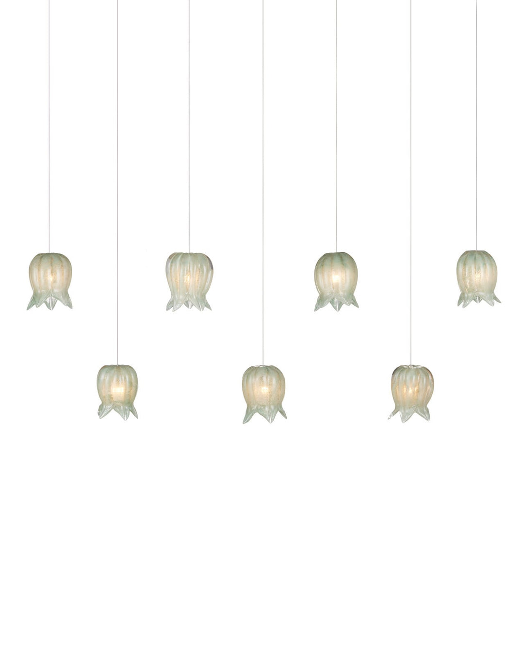 Pendants:Multi Polpo Green 7-Light Linear Multi-Drop Pendant