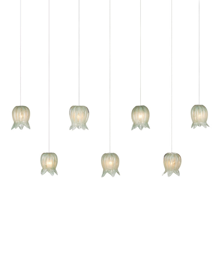 Pendants:Multi Polpo Green 7-Light Linear Multi-Drop Pendant