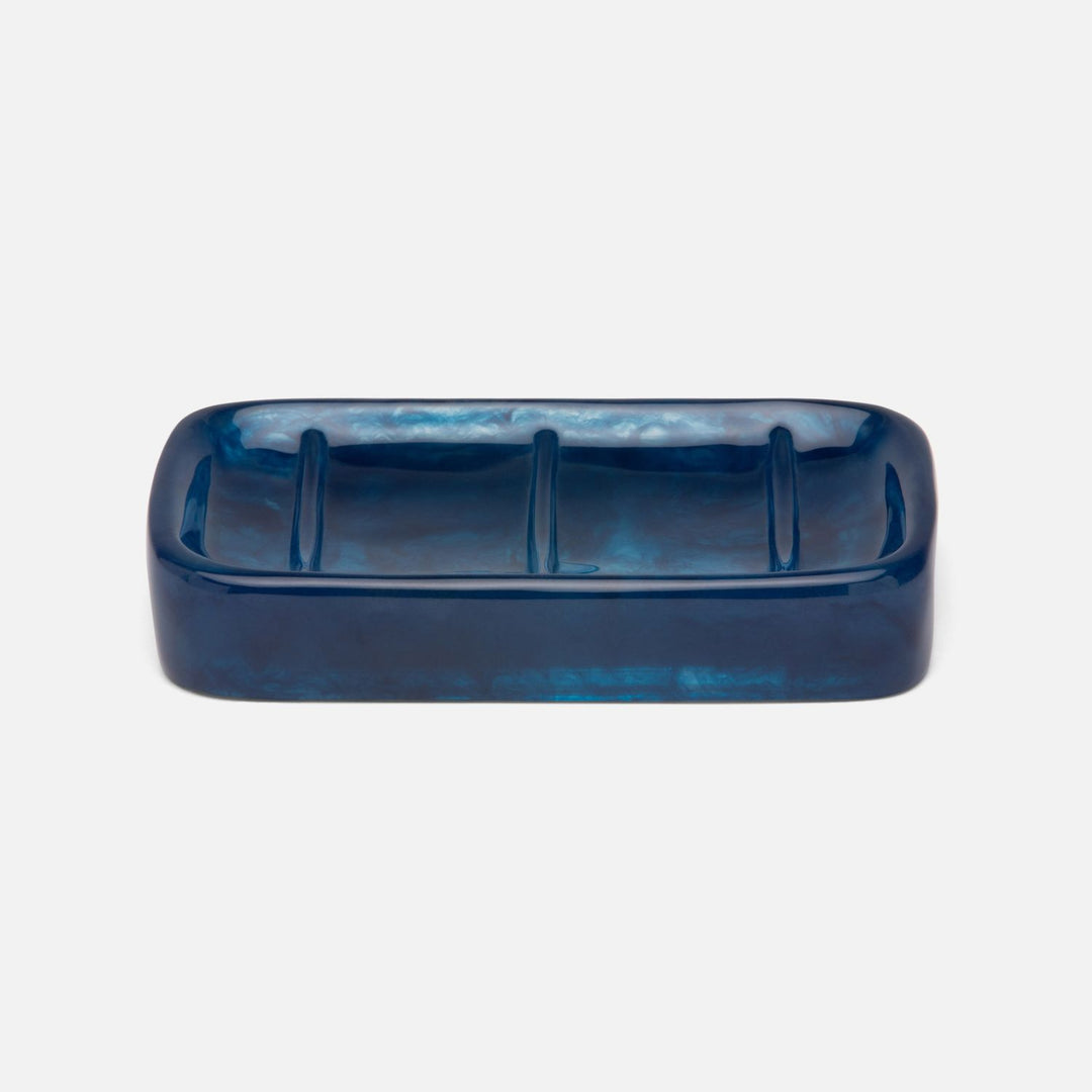 Abiko, Cobalt, Soap Dish W/ Rounded Edges, Rectangular, Cast Resin