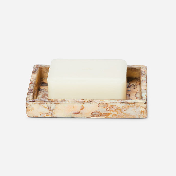 Adana, Marbleized Young Pen, Soap Dish, Rectangular Straight, Shell