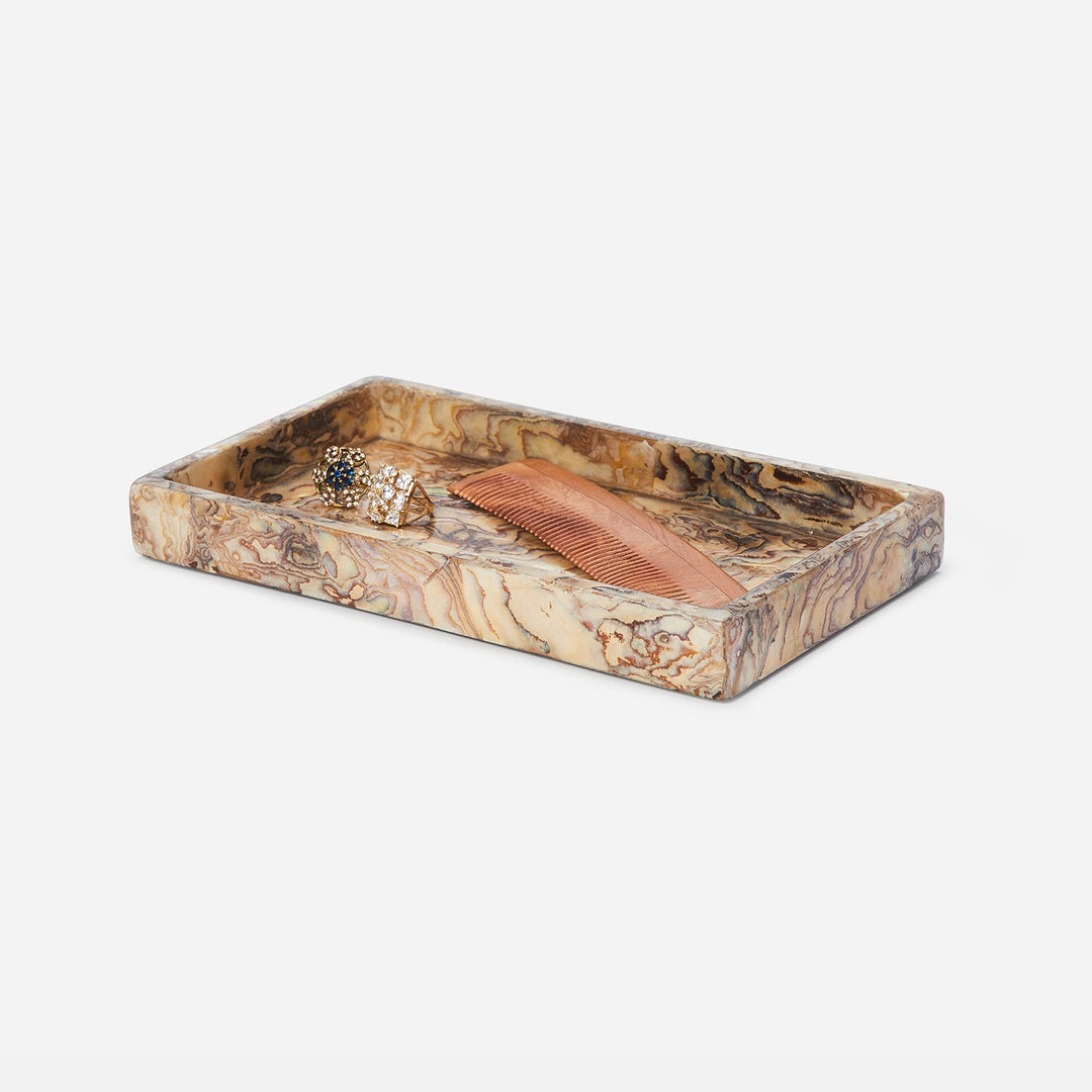 Adana, Marbleized Young Pen, Tray, Medium, Rectangular Straight, Shell