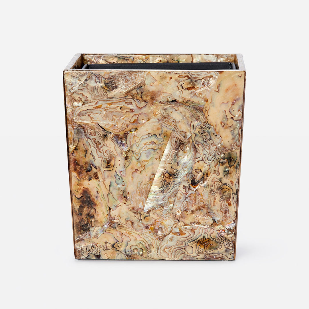Adana, Marbleized Young Pen, Wastebasket, Rectangular Tapered, Shell