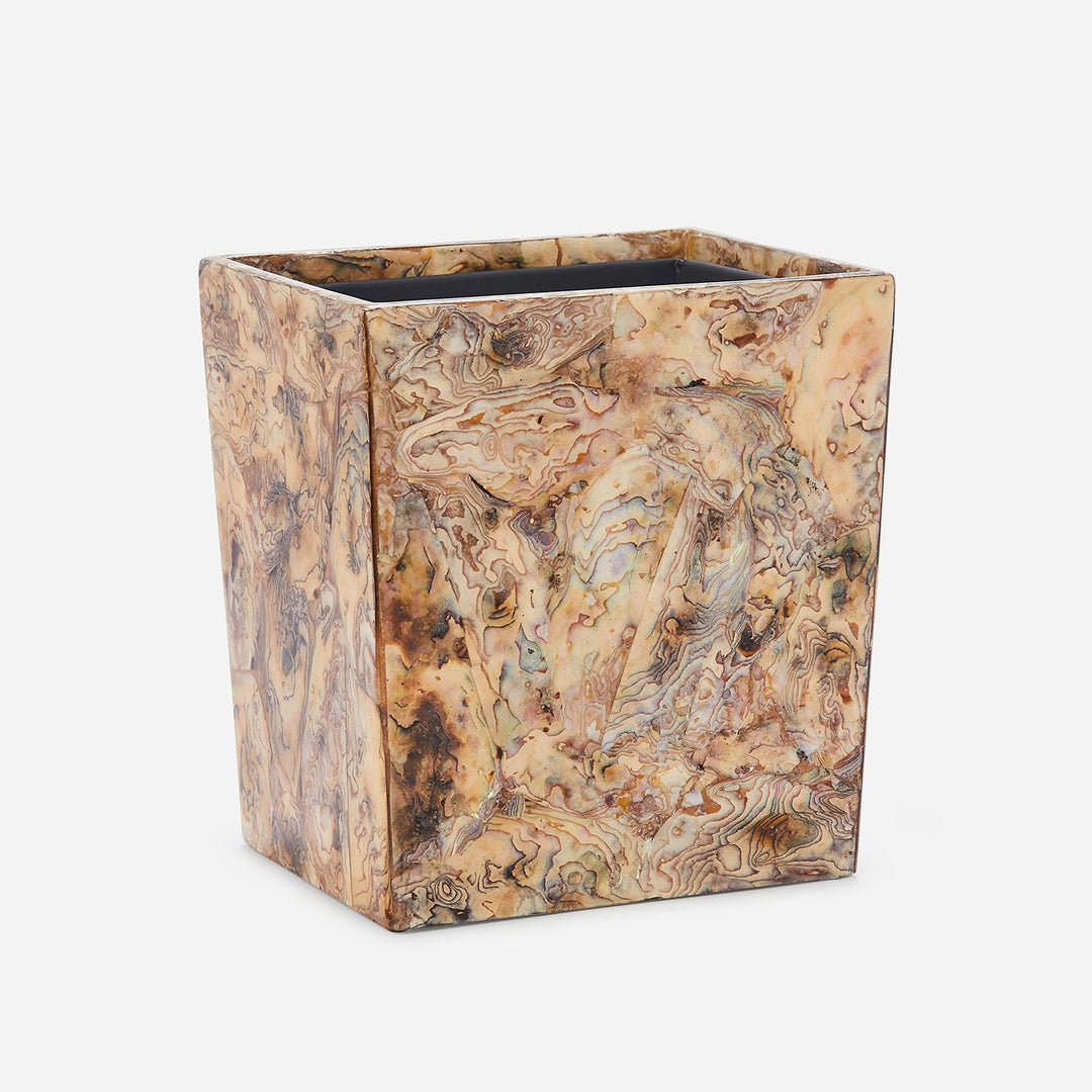 Adana, Marbleized Young Pen, Wastebasket, Rectangular Tapered, Shell