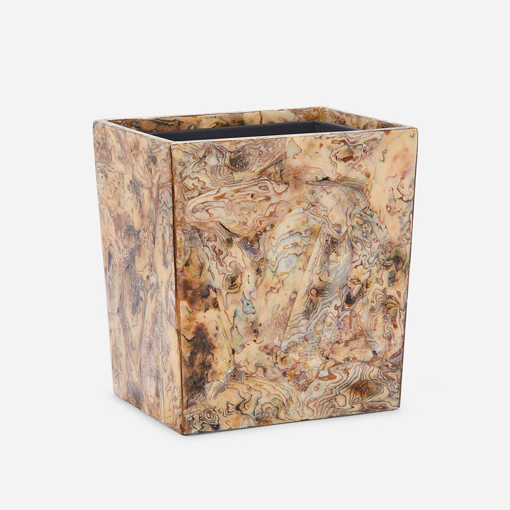 Adana, Marbleized Young Pen, Wastebasket, Rectangular Tapered, Shell
