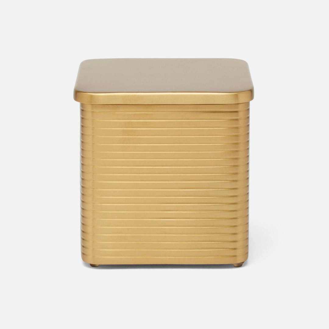 Adelaide, Matte Gold, Canister, Large, Square Straight, Stainless Steel