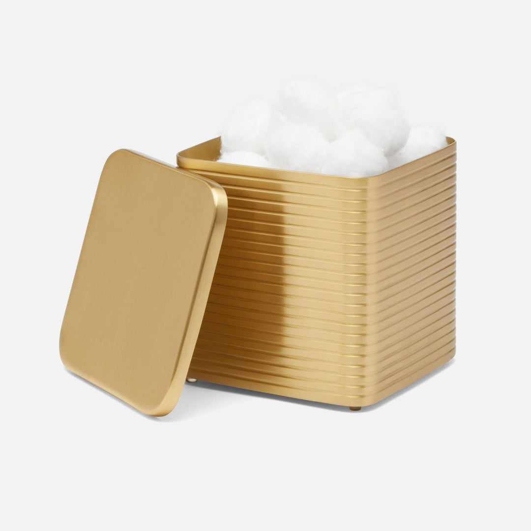 Adelaide, Matte Gold, Canister, Large, Square Straight, Stainless Steel