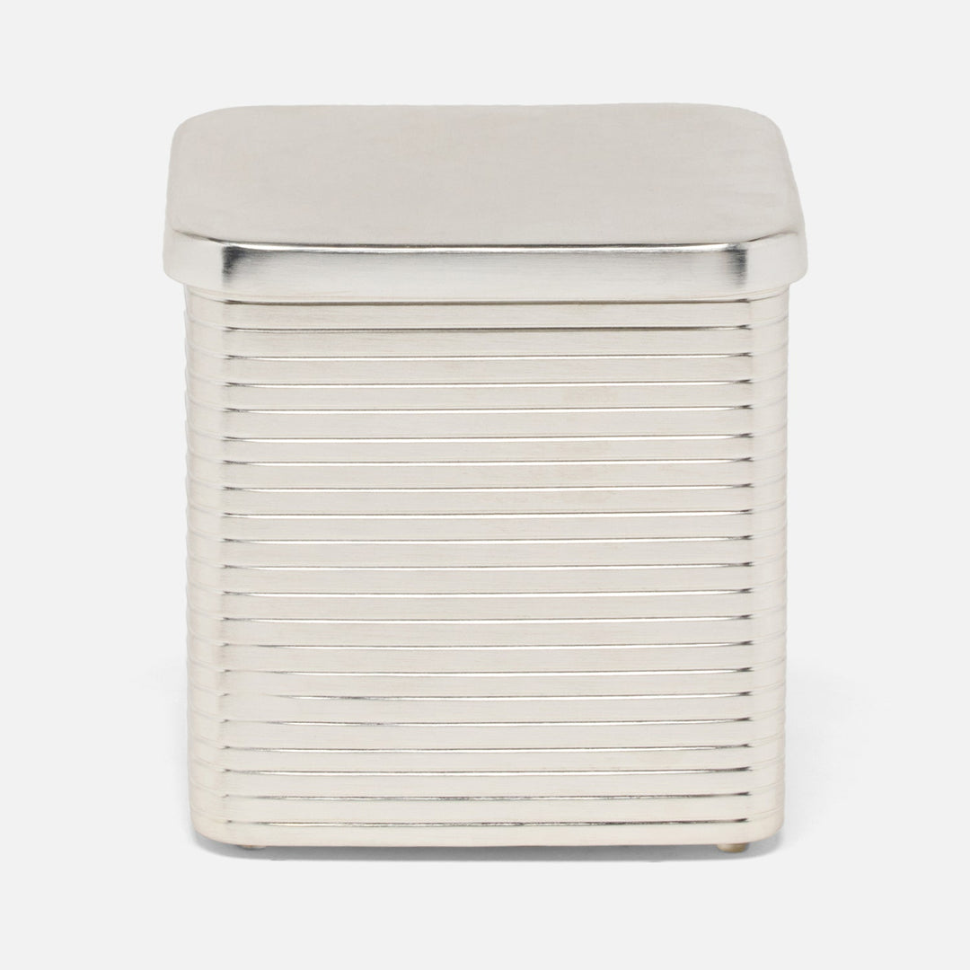 Adelaide, Matte Silver, Canister, Square Straight, Large, Stainless Steel