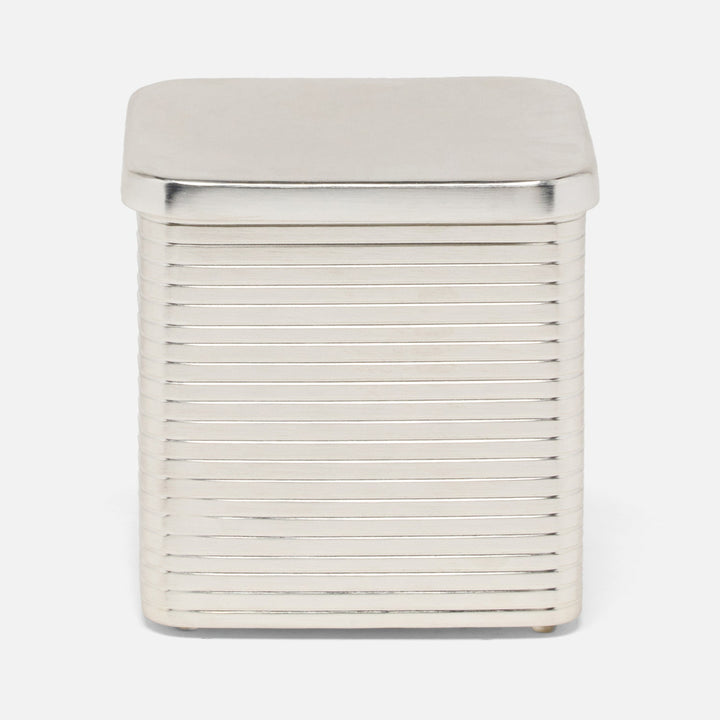 Adelaide, Matte Silver, Canister, Square Straight, Large, Stainless Steel