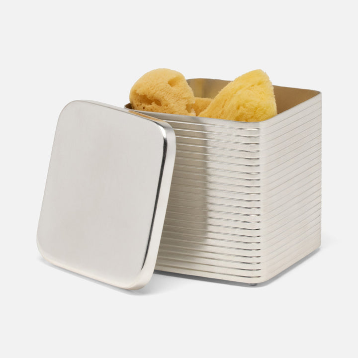 Adelaide, Matte Silver, Canister, Square Straight, Large, Stainless Steel