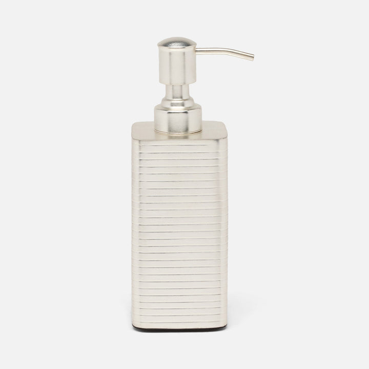 Adelaide, Matte Silver, Soap Pump, Square Straight, Stainless Steel