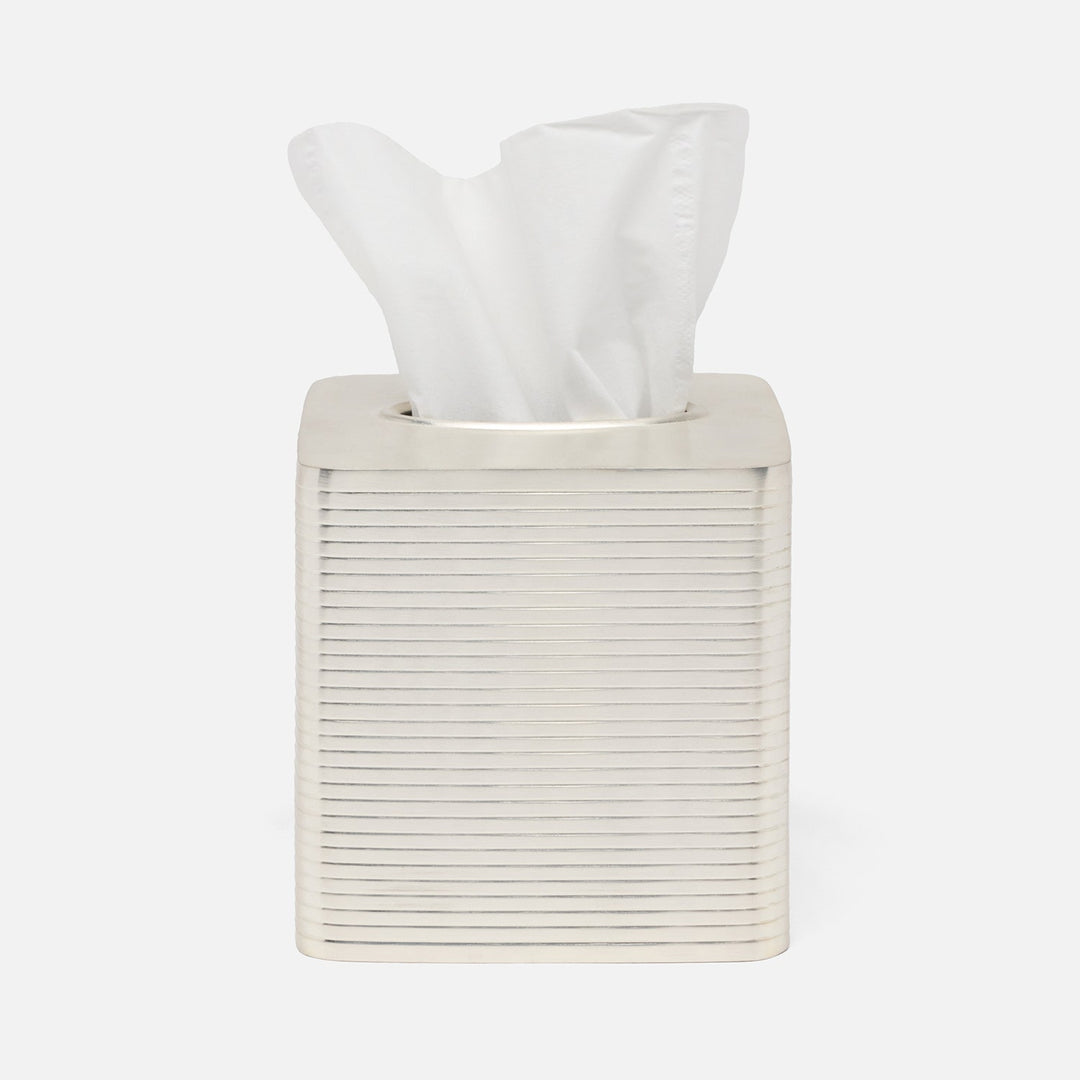 Adelaide, Matte Silver, Tissue Box, Square Straight, Stainless Steel