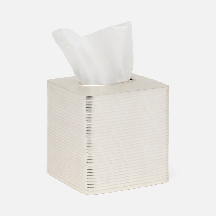 Adelaide, Matte Silver, Tissue Box, Square Straight, Stainless Steel