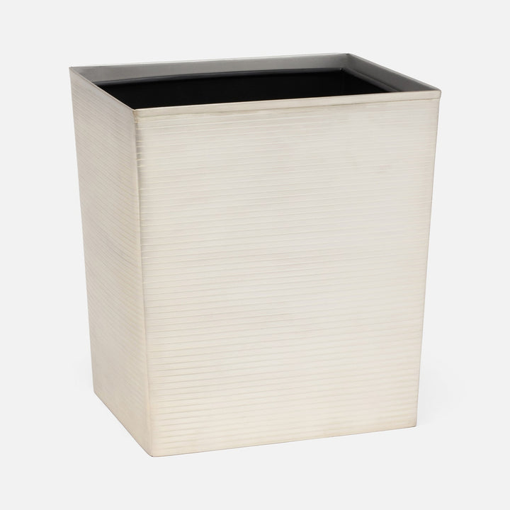 Adelaide, Matte Silver, Wastebasket, Rectangular Tapered, Stainless Steel
