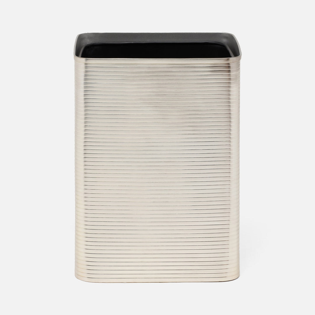 Adelaide, Matte Silver, Wastebasket, Square Straight, Stainless Steel