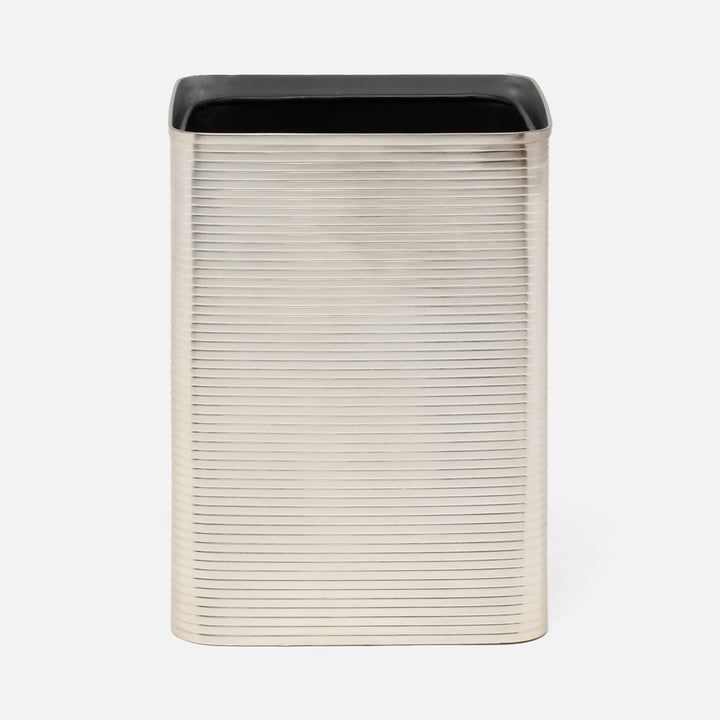 Adelaide, Matte Silver, Wastebasket, Square Straight, Stainless Steel