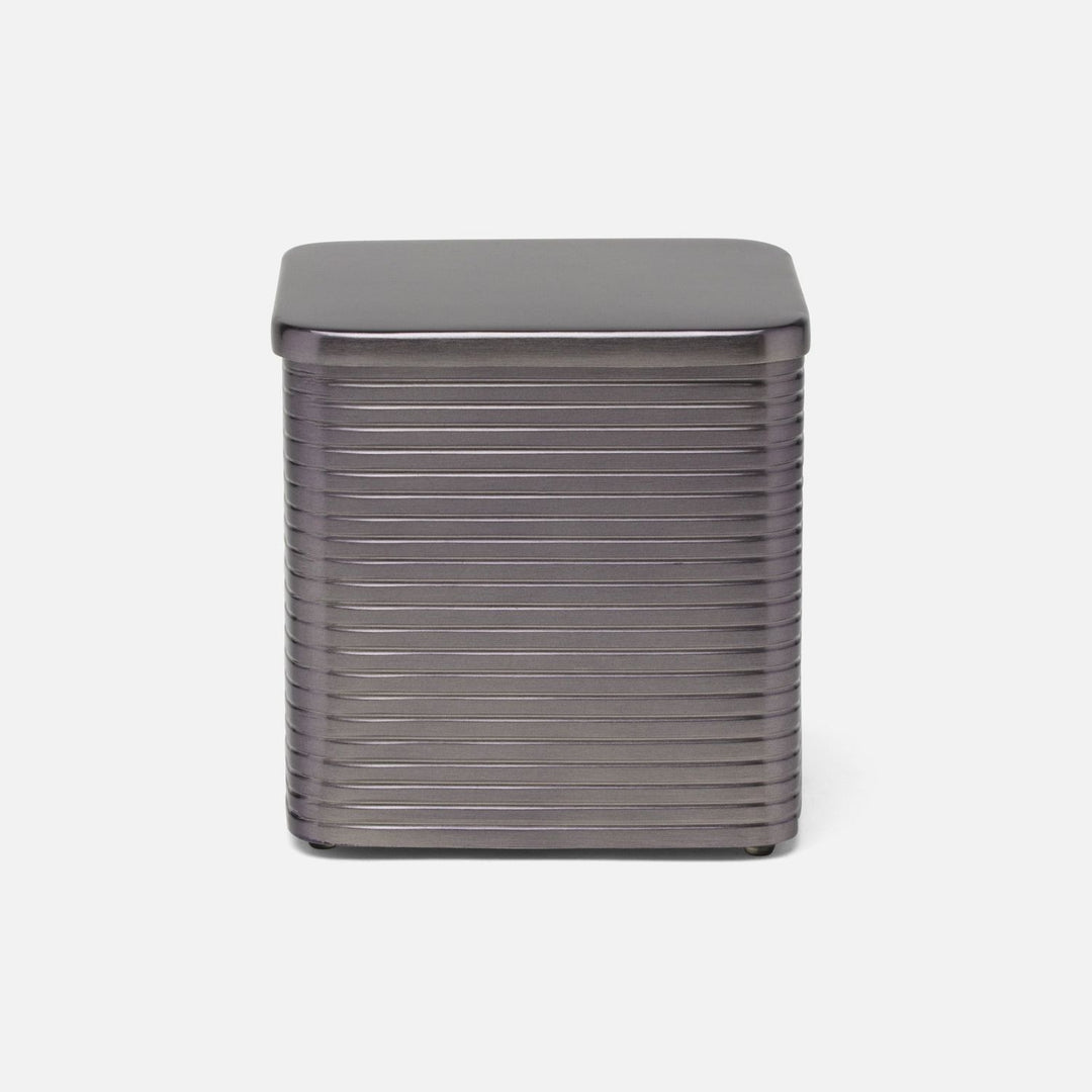 Adelaide, Pewter, Canister, Square Straight, Large, Stainless Steel